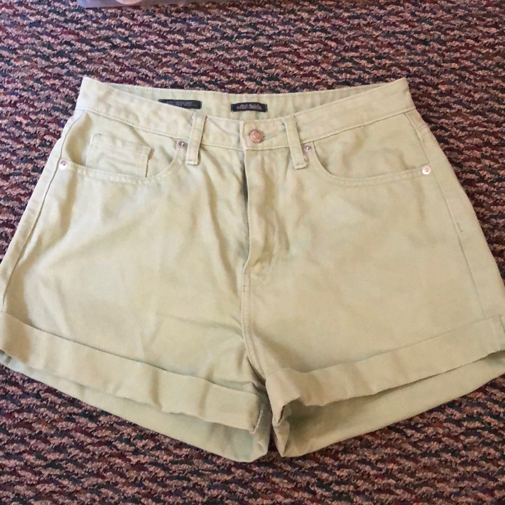Wild Fable Checker Print Green Shorts
